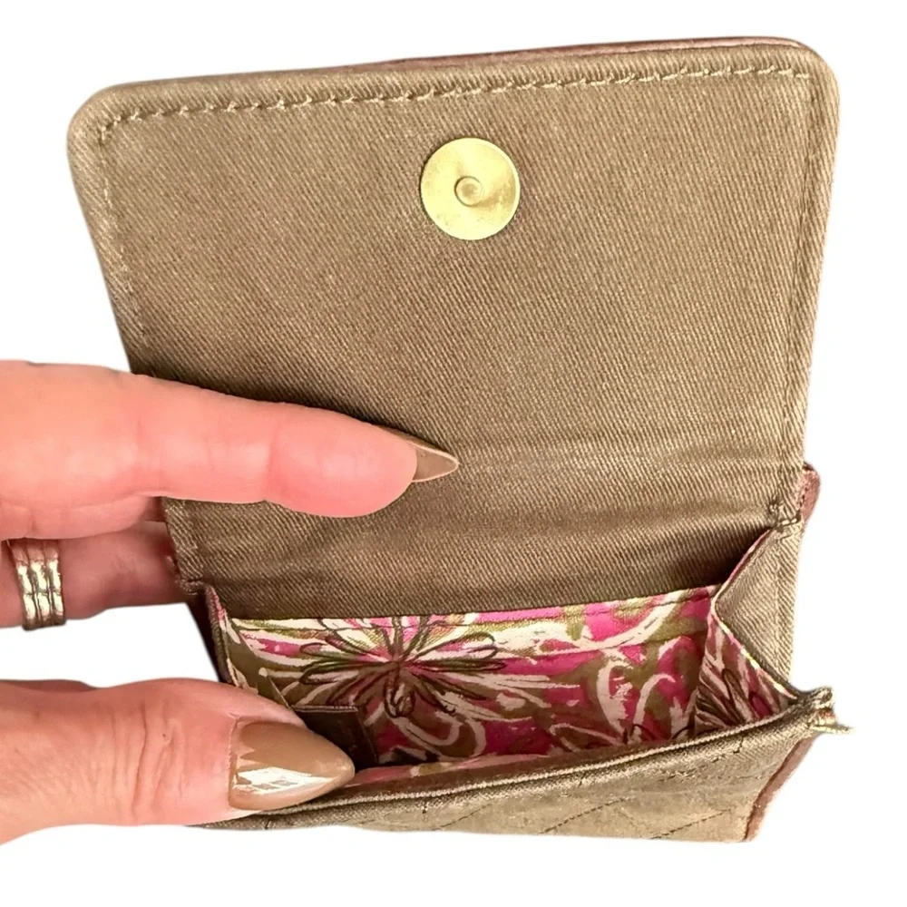 Vera Bradley Middleton Olive Khaki Quilted Shoulder Bag Satchel Set Rare Y2K